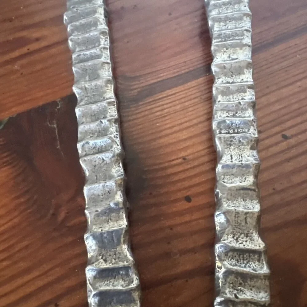 Metal 13” Salad Servers  They Look Handcrafted Aluminum Heavy Solid